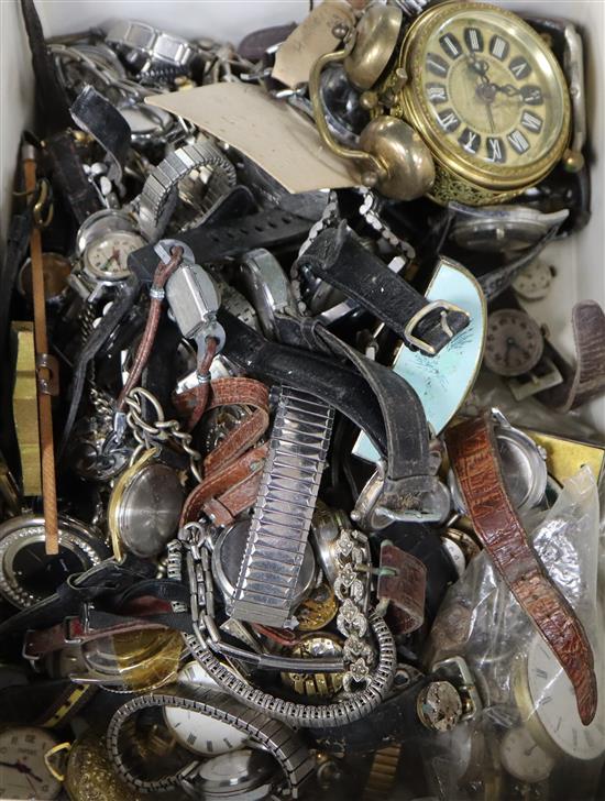 A large quantity of assorted timepieces including, watches, clocks, movements etc.